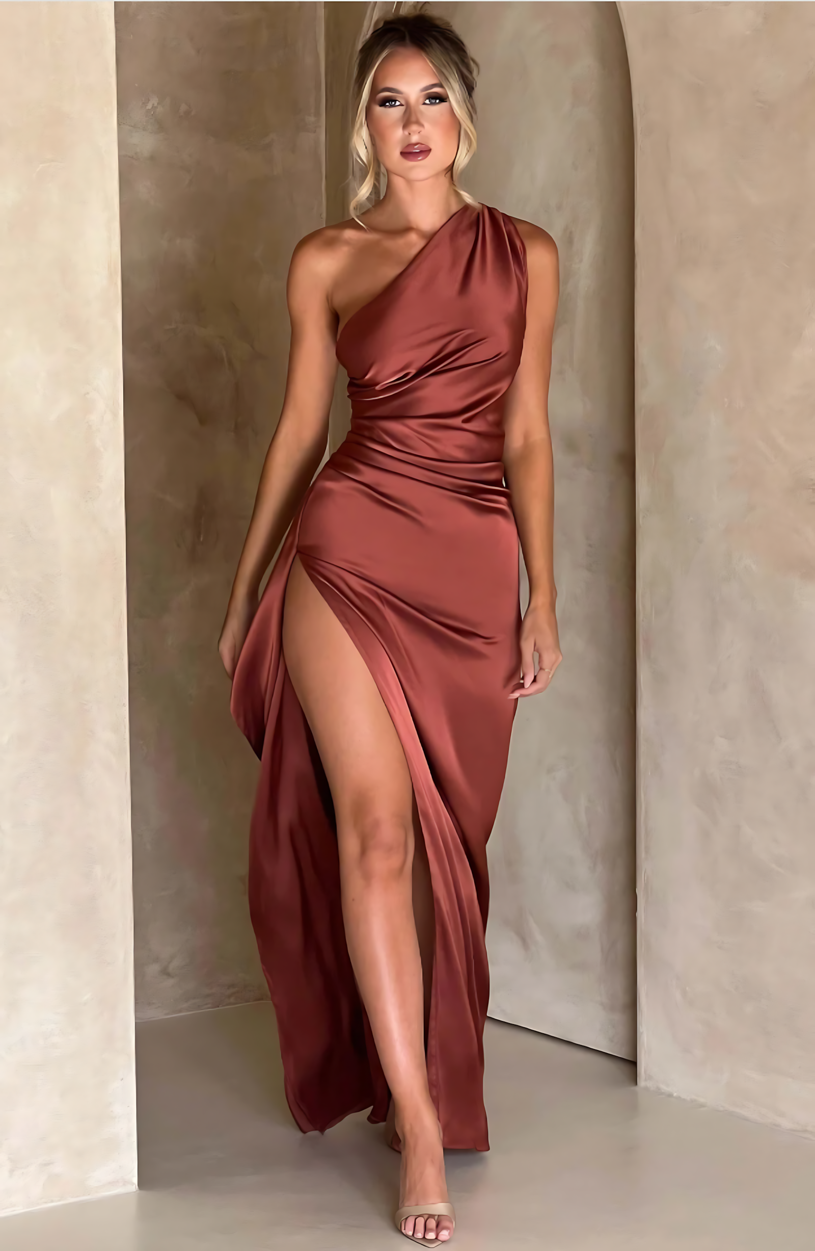Solana Satin Elegance Maxi Dress